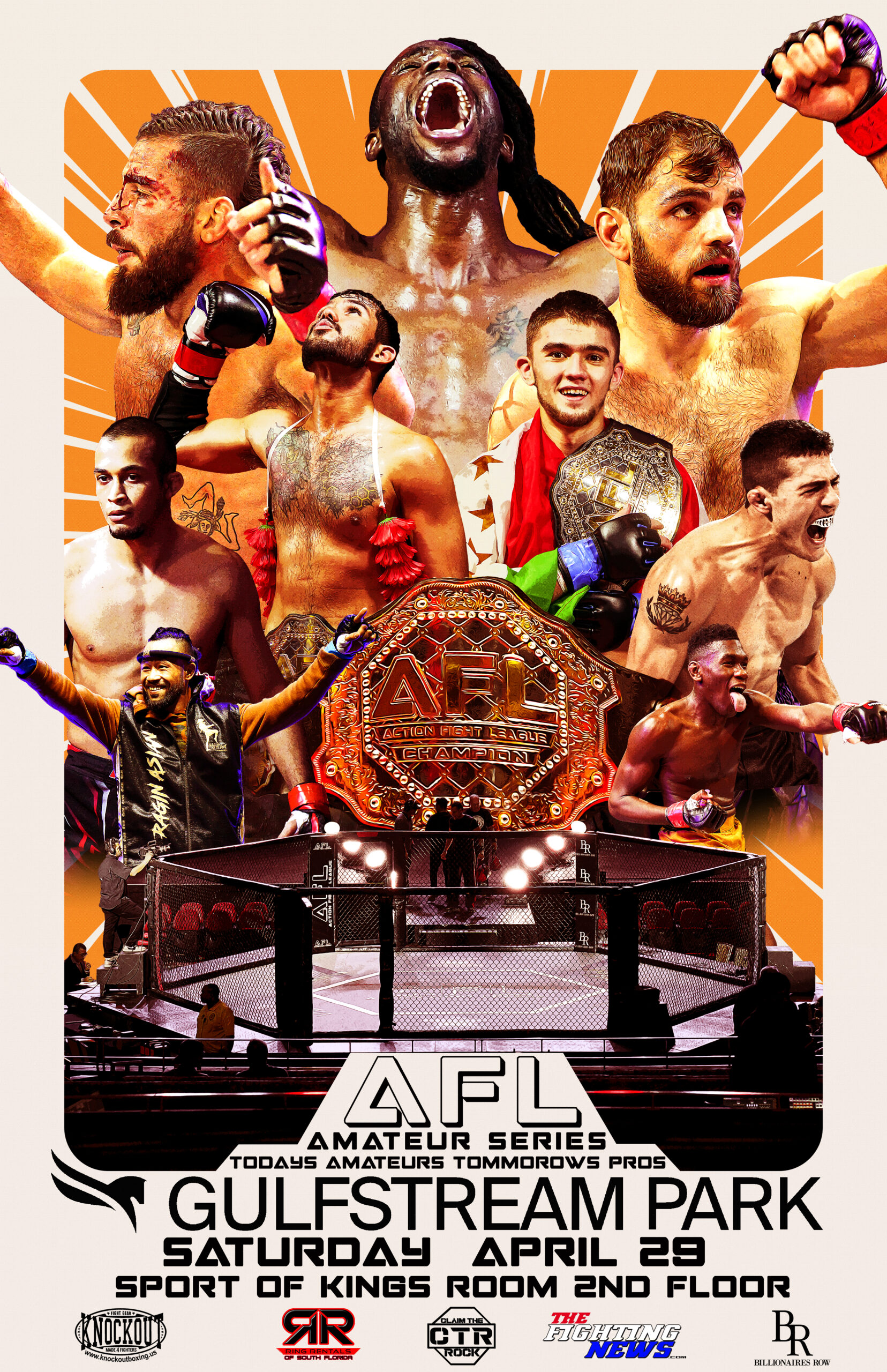Action Fight League AFL Amateur Series Fight Poster. Todays Amateurs Tomorrows Pros